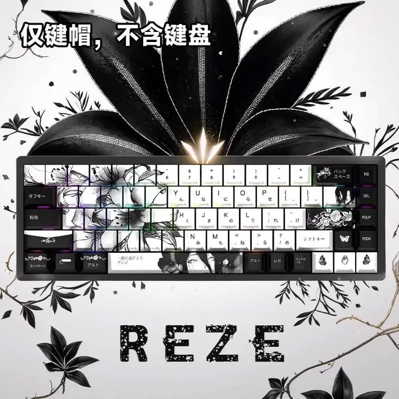 

Anime Keycap LEA Renee Cherry Profile Dye-Sub Chainsaw Supports MCHOS Wooting Customized Cartoon Keycaps for Mechanical Keyboard