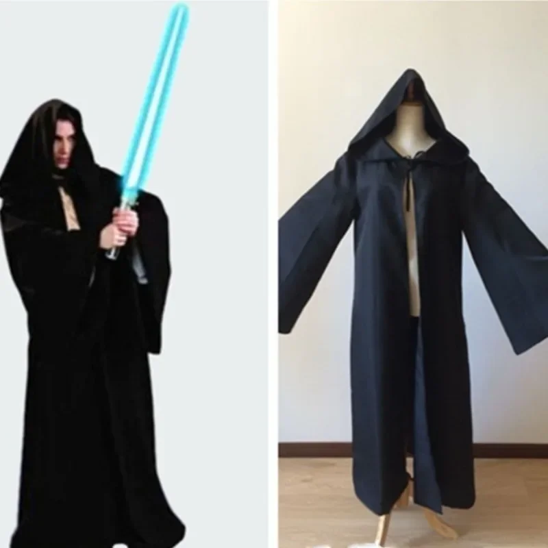 

Popular Movie Stars Warsed Robe Jedi Hooded Black Brown Cloak with Hat Halloween Party Cosplay Costume Decorative Daily Necessit