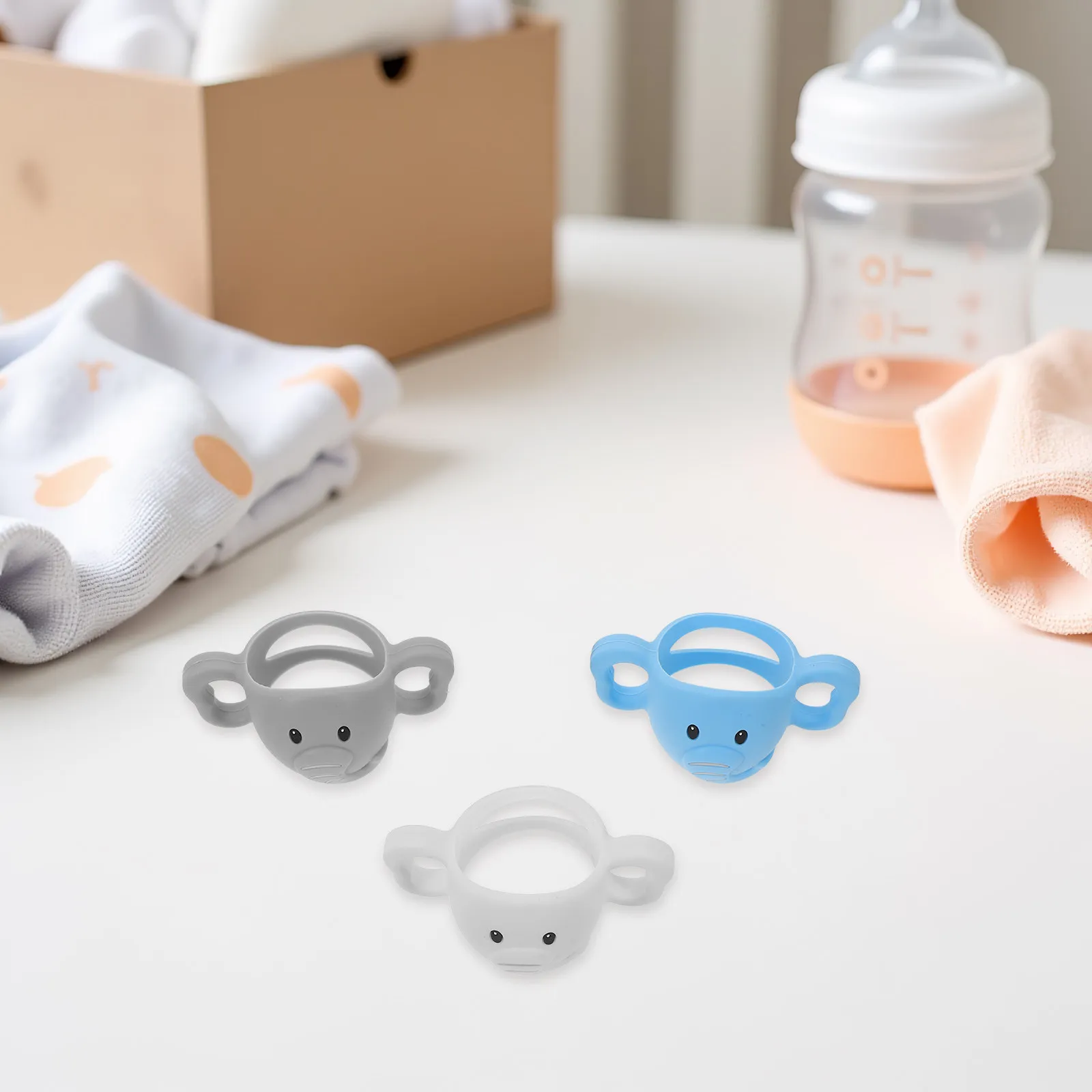 

3pcs Silicone Baby Bottle Handles Universal Non-Slip Grip Sleeve For Infant Feeding Bottles Nursing Care Essential - Baby