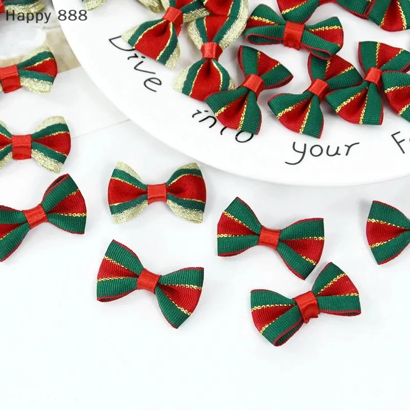 10 قطع من أقواس شريط الساتان لعيد الميلاد لتغليف الهدايا بنفسك وإكسسوارات الشعر وديكورات العطلات #5