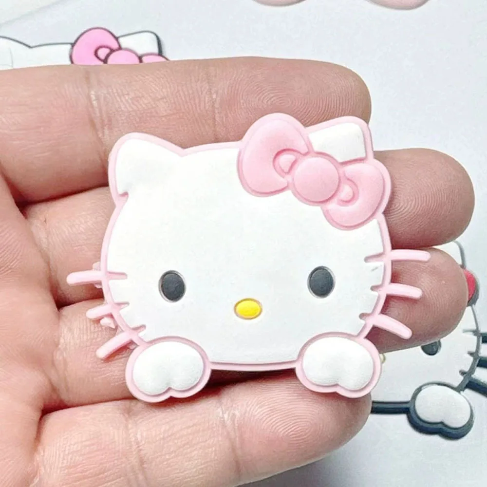 4/6PCS Cartoon Multi colored bow hellokitty Shoe Charm PVC bag clog Wristband Decor Buckle Sandal Detachable Waterproof Gift