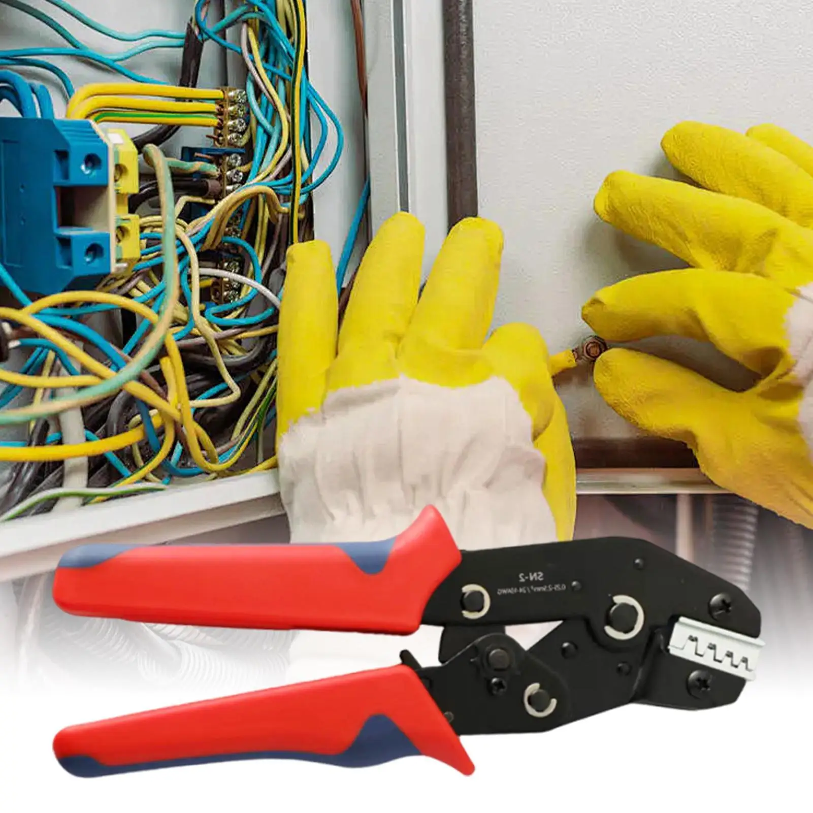 Crimper Pliers Ratcheting Cable Crimping Stripper Tool Precision Wire Cutting Plier For Electrician Automotive Residential view 3