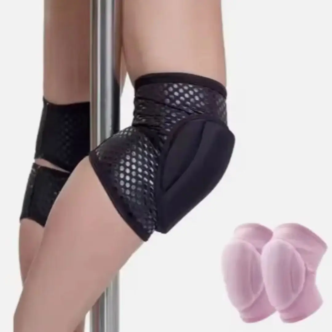 Upgraded Pole Dance Knee Pads; Anti-Slip Adhesive Silicone Knee Pads; Soft Knee Protection for Dance, Sports, Cycling, and Ball