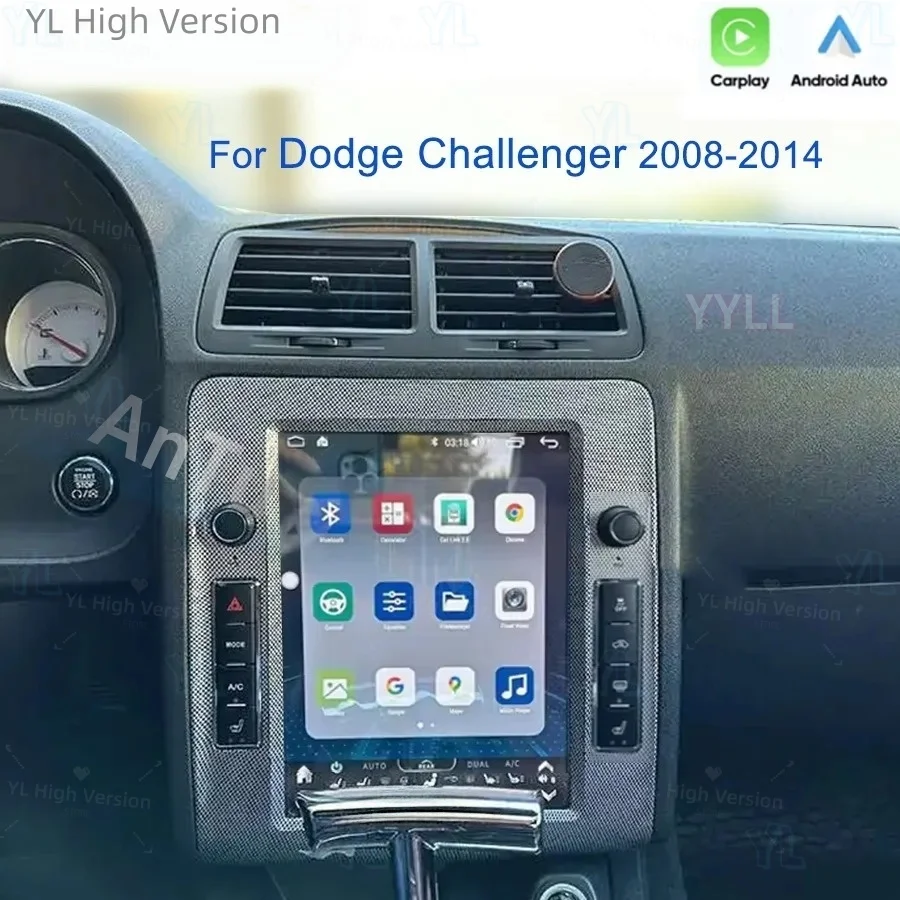 CarPlay 10.4 Inch HD Touch Screen Android 14 Navigation For Dodge Challenger 2008-2014 Car Radio Stereo Audio Multimedia Player