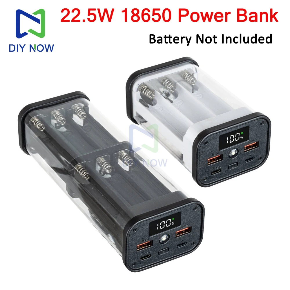 Scatola Fai-da-Te Per Power Bank – 21 Batterie 18650, Ricarica Rapida, Senza Batterie Incluse, D21