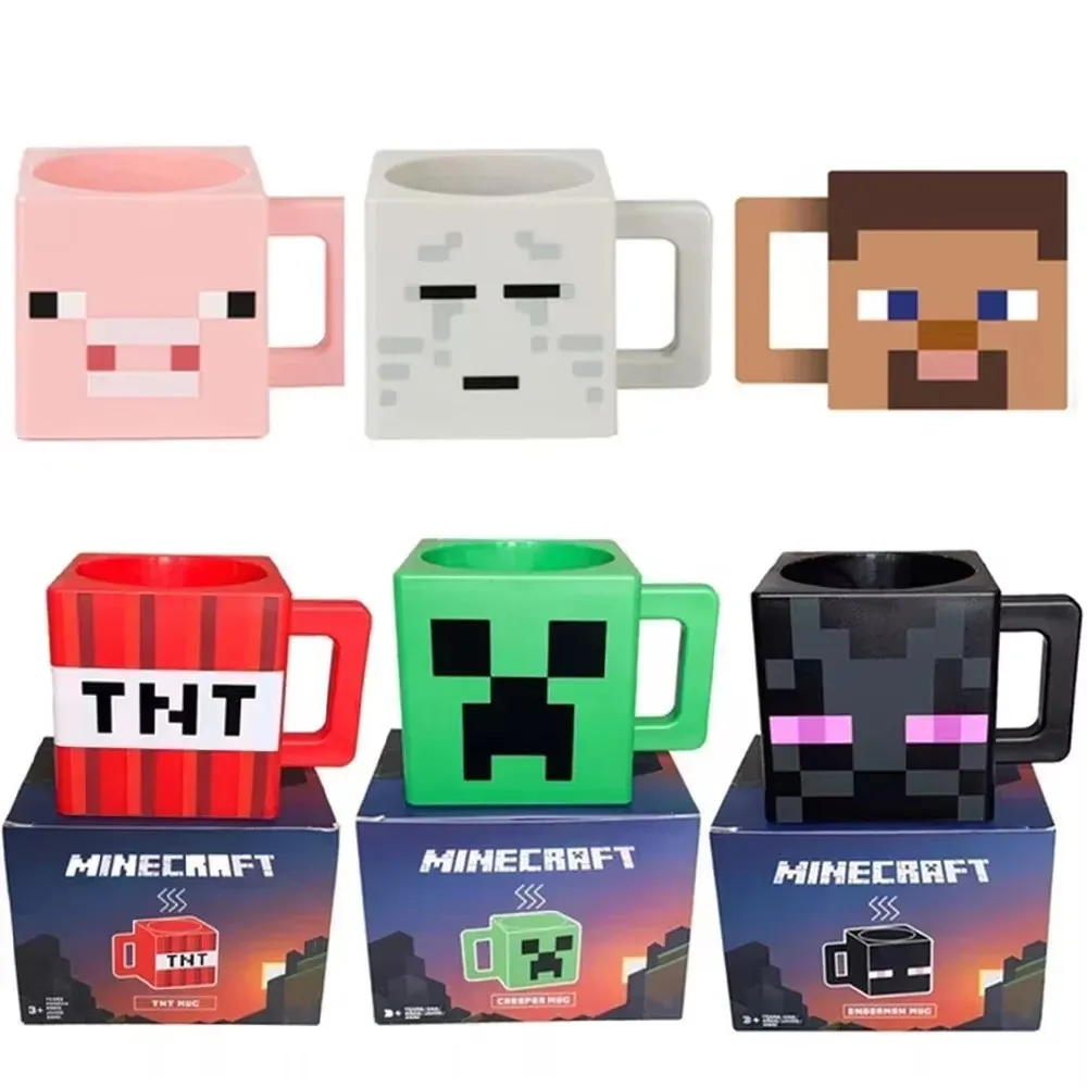 230ml Minecraft 3D Mug Capacity TNT Coolie Fear Block Grassland Pink Pig and Horse Minecraft Alex Mug Novelty Mug Coffee Mug Toy