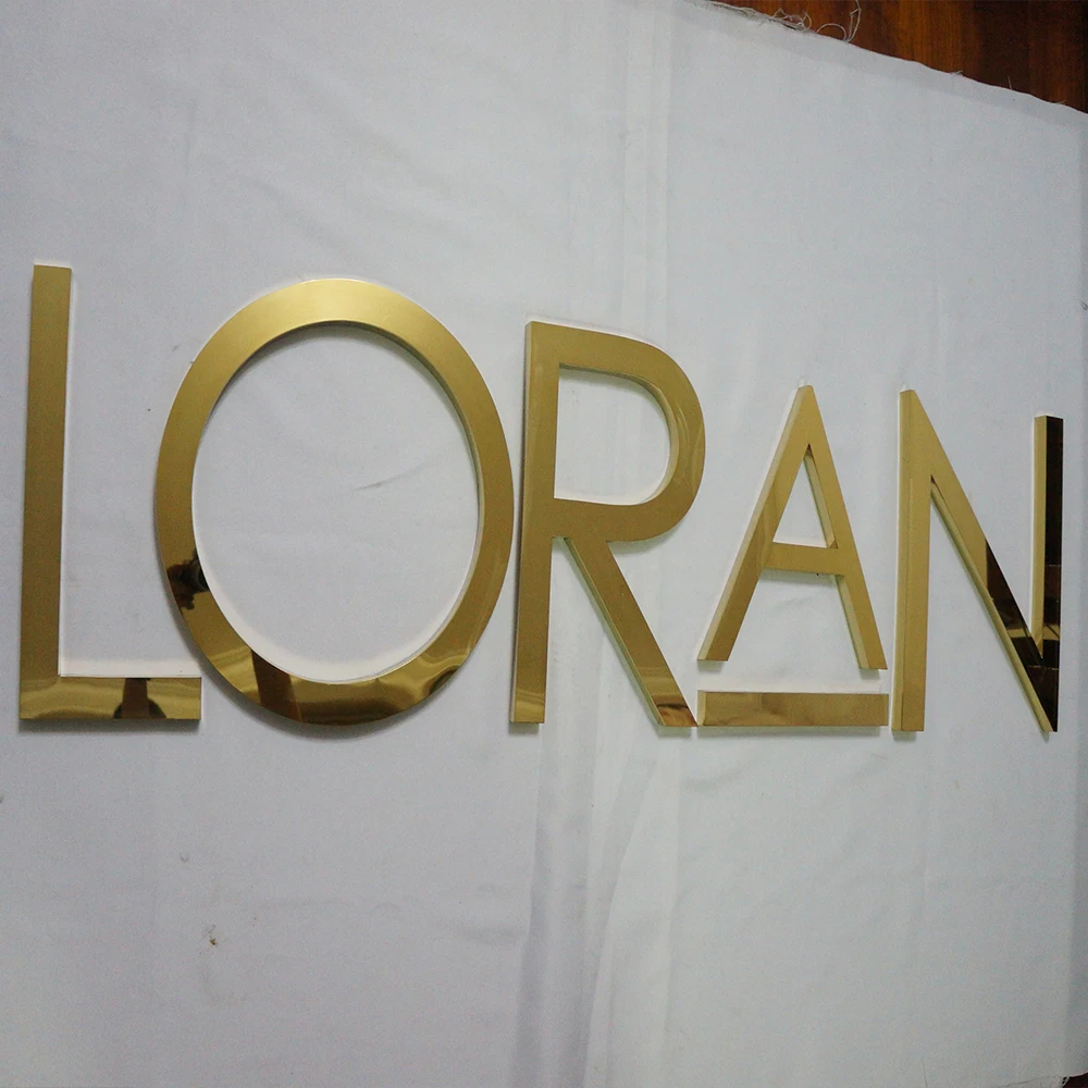 

Золотые латунные 3D-буквы для вывесок без подсветки, изготовленные на заказ