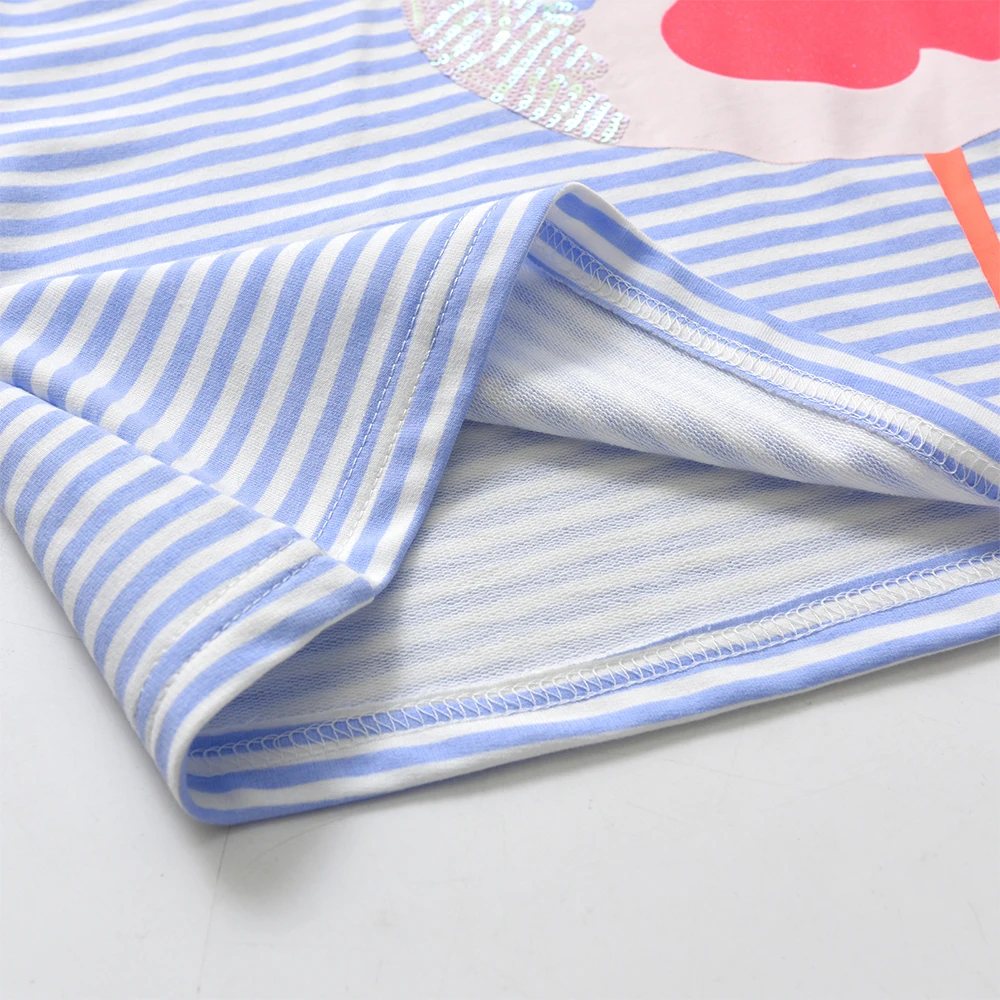 DXTON Girls Hooded Dress Autumn Winter Toddlers Hoodies Dresses Flamingo Cartoon Kids Clothing Striped Girls Casual Costumes