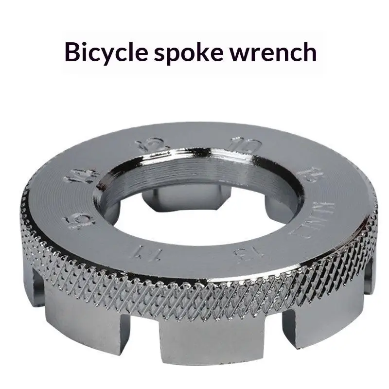 Bike Wheel Rim Wrench Mini Adjuster Spanner 8 Way Groove Bicycle Spoke Tension Wrench Demolition Axis Repair Tools Spoke Wrench
