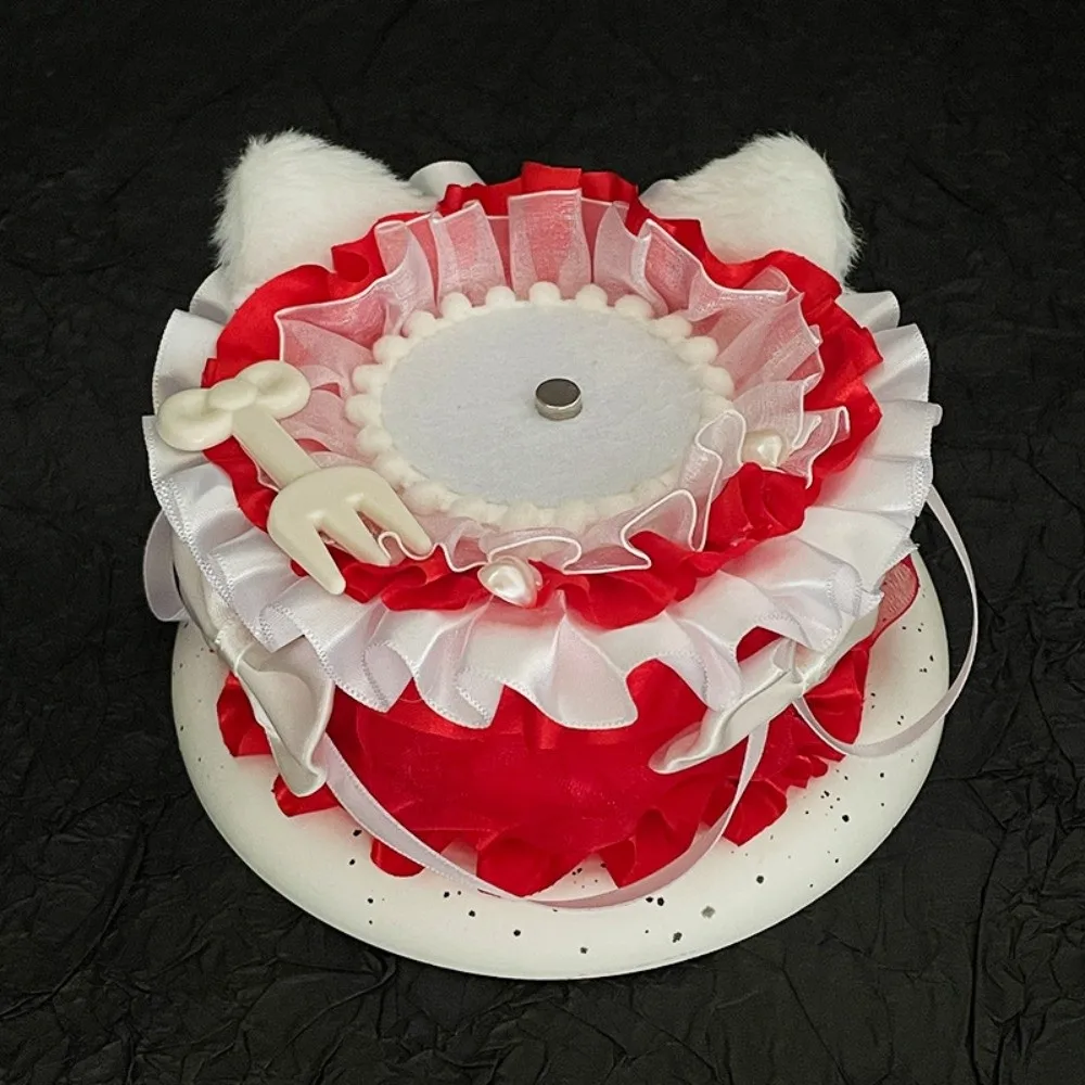 Cute Lace Magnetic Anime Cake Badge Holder Pearl 3D Pins Display Base Handmade Bow Ornate Ribbon Badge Flower Badge Display