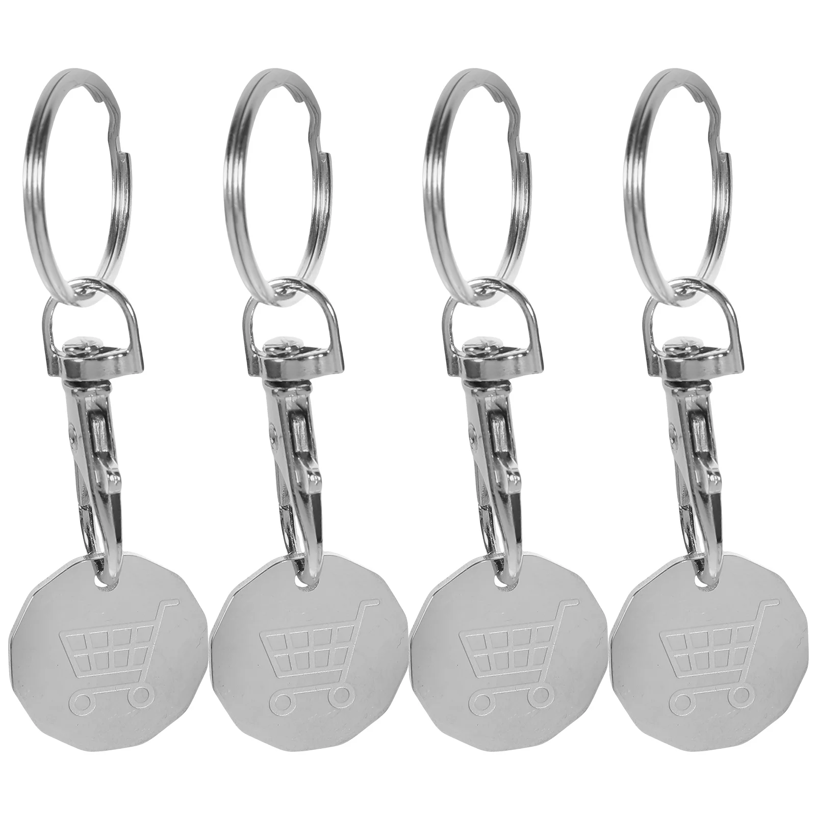 4 Pcs Shopping Token Pendant Carts Trolley Remover Keychain Ornament Decor Keyring