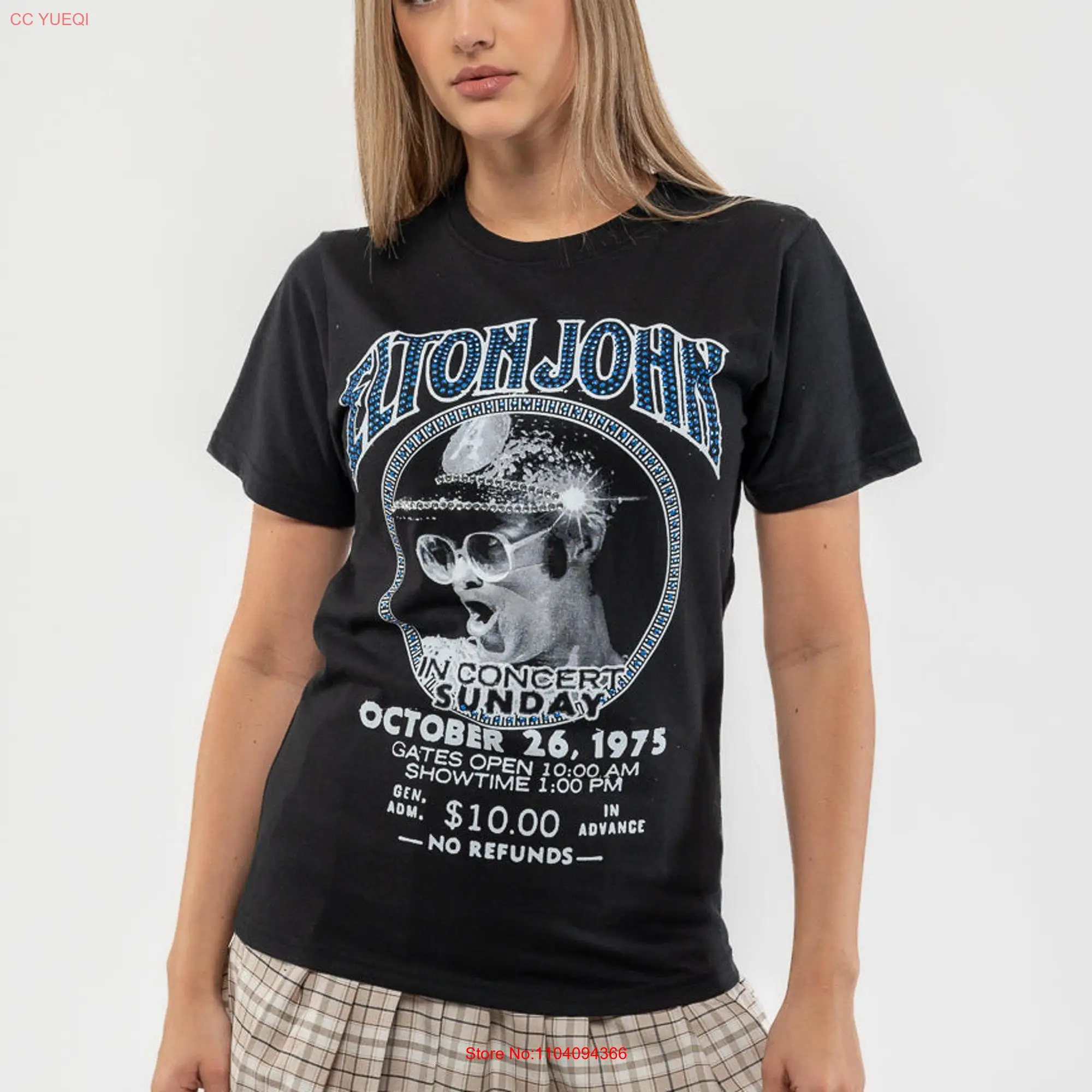 Elton John Diamante In Concert T Shirt long or short sleeves