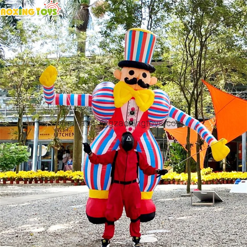 

No Battery Giant Inflatable Parade Clown Costume Walking Cartoon For Circu Playground Halloween Event Carnival Performances