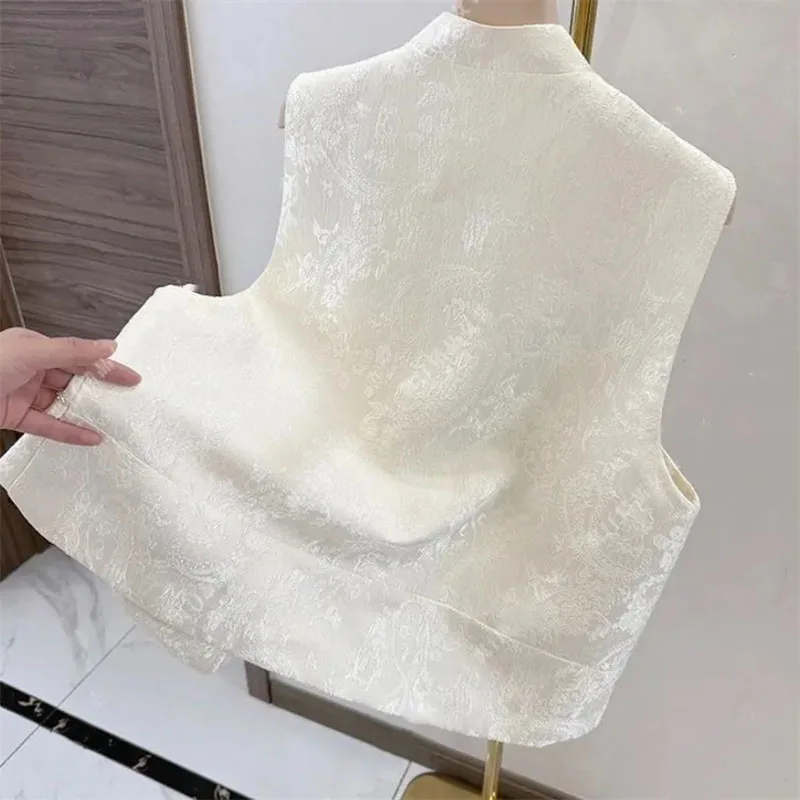 الراقية فام التطريز سترة أبلى الربيع الصيف النساء بلون صدرية معطف السيدات مسمار حبة بريق جاكيت بلا إكمام