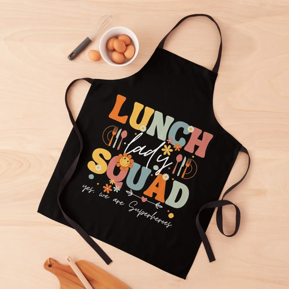 School Lunch Hero Squad Funny Cafeteria Crew Worker Matching present from mom dad and Friends Apron Kitchen Things Apron