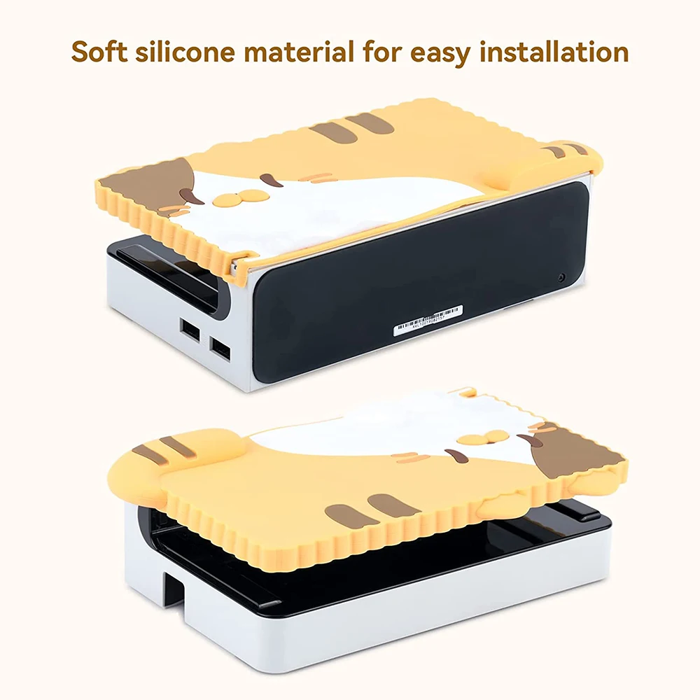 Capa de silicone de pata de gato bonito compatível com console OLED Nintendo Switch/Switch e capa protetora de absorção de choque Joy-Con