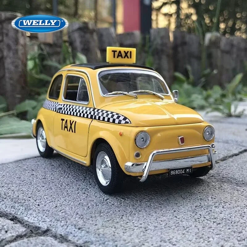 

Welly 1:24 Fiat Nuova Fiat 500 Taxi Alloy Car Model Diecasts Metal Toy Vehicles Car Model Simulation Miniature Scale Gifts