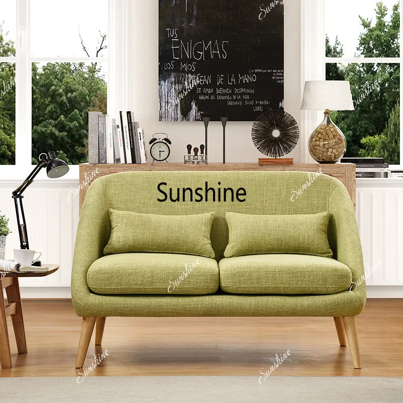 Nordic fabric sofa small apartment leisure small sofa cafe sofa