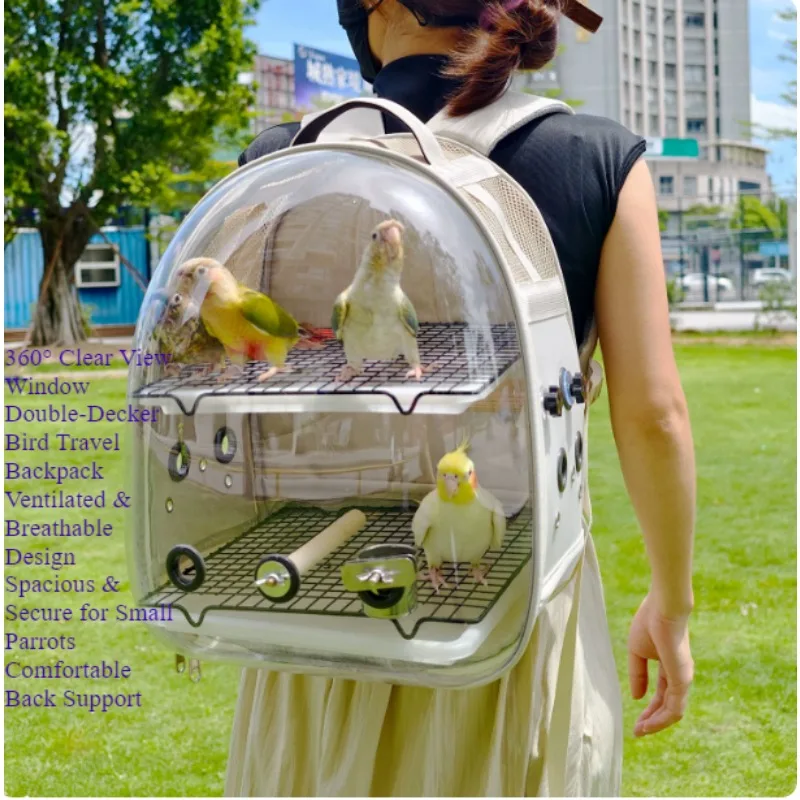 Parrot out bag small and medium double large space bird cage small sun monk Xuanfeng portable shoulder portable bird bag