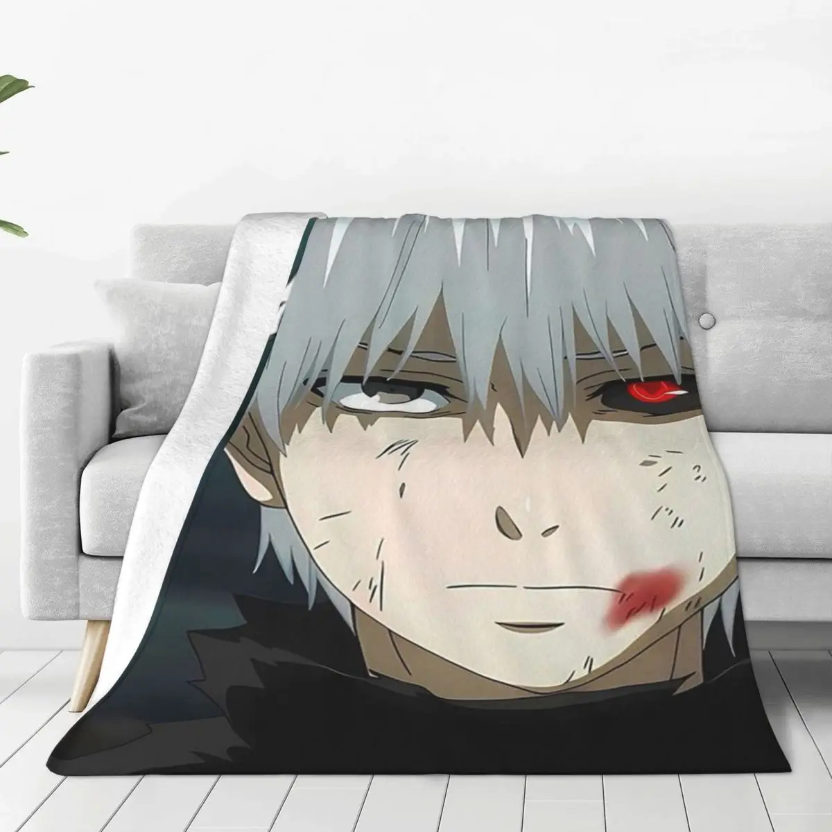 Tokyo Ghoul Anime (6) Blankets Soft Warm Flannel Throw Blanket Cover for Bed Living room Picnic Travel Home Sofa