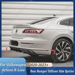 Gloss Black Maxton Style Car Rear Bumper Lip Diffuser Side Splitter Spoiler Body Kits for Volkswagen Arteon R-Line 2020-2023+