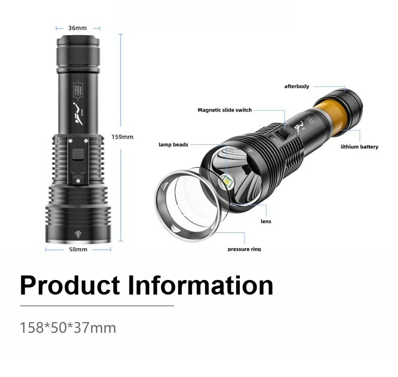 Full Aluminum 40W 2500LM Professional BT90 Chip Diving Flashlight IPX8 Waterproof LED Flashlights Powerful Scuba Diving Lantern - Image 5