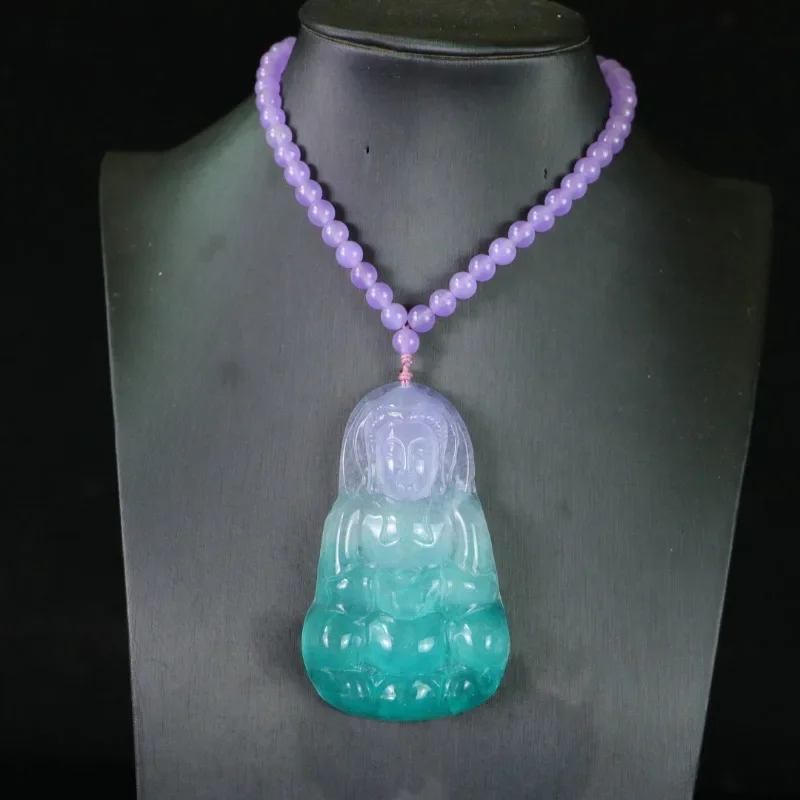 

Natural High-ice Quartzite Jade Guanyin Brand Pendant, Classic Fashion Necklace Jewelry