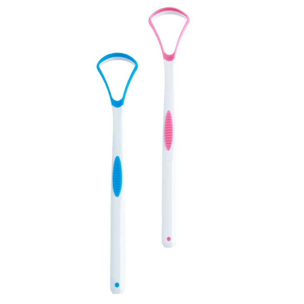 2 قطعة مكشطة اللسان منظف الفم لإزالة رائحة الفم الكريهة طلاء سميك تنظيف التنفس الطازج Halitosis علاج منظفات اللسان