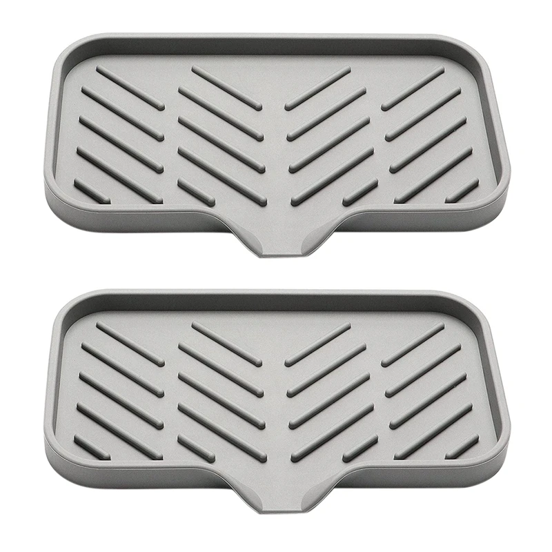 2X Silicone Kitchen Soap Tray, Sink Tray Drain Sponge Rack, Sink Storage Tray, Used For Sponge Soap Dispenser Scrubber