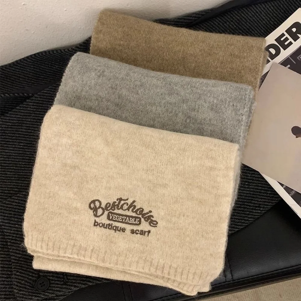 

Вязаный однотонный шарф, модный зимний шерстяной шарф, корейский утолщенный шарф, высокое качество для подарков в холодную погоду, на открытом воздухе