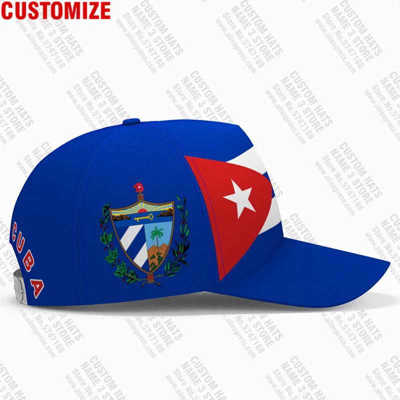 Cuba Youth Student Hat Diy Custom Name Number Print Photo Nation Flag Spanish Country Republic Cu College Casual Baseball Cap