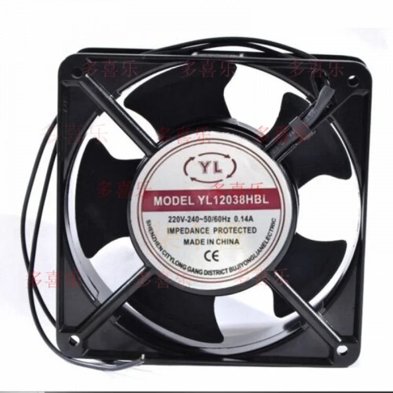 

ZMZM 1 PCS for YL Fan YL12038HBL axial fan AC 220V 0.14A 120*120*38MM 2 Wire cooling fan