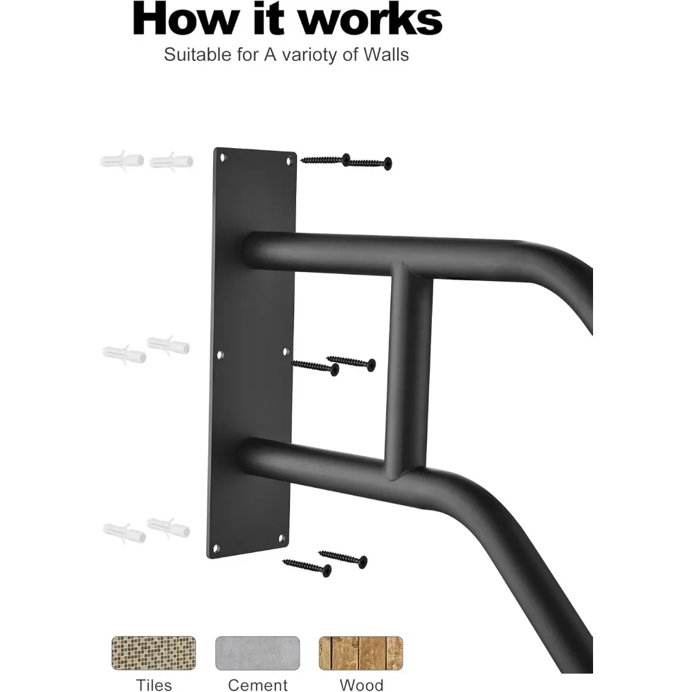 قضبان يدوية للدرج الخارجية لسلامة المسنين، قضبان إمساك على سطح السفينة على الحائط، درابزين الشرفة، قضبان دعم على شكل حرف U لكبار السن #4