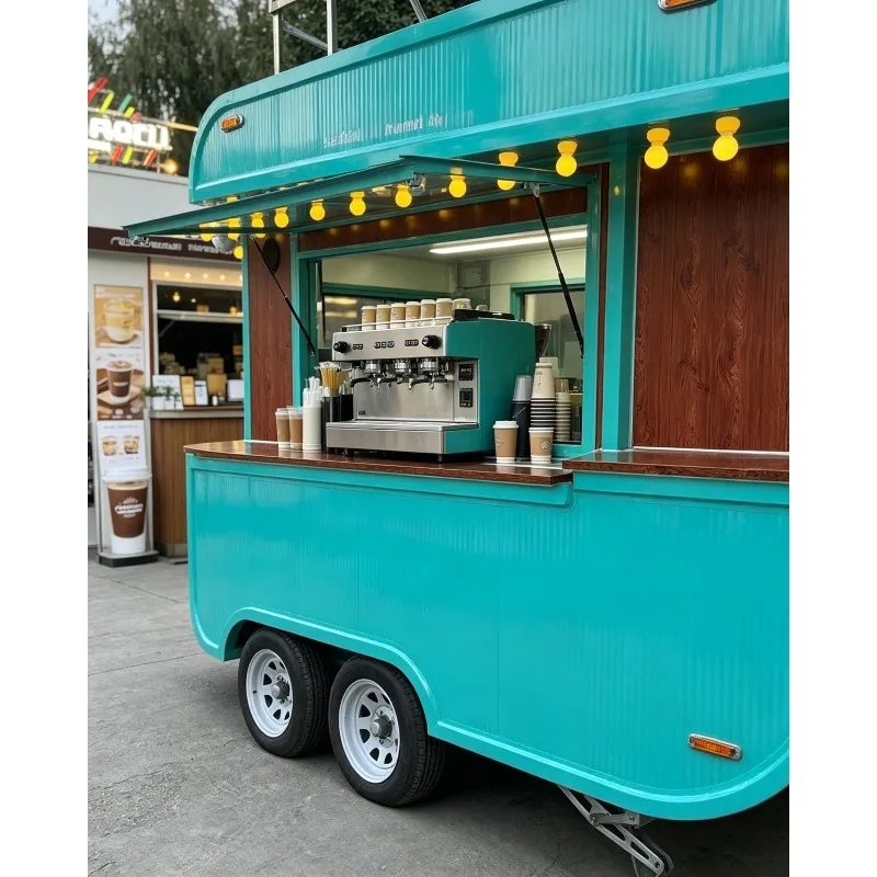 Internet Celebrity-Favored Mobile Snack Dining RV Car Go New Mobile Milk Tea Coffee Stall Ice Cream Trailer New BBQ Bakery