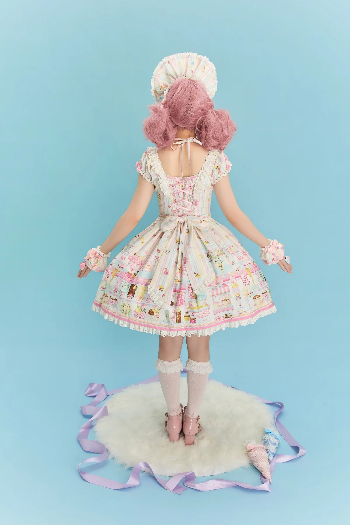 Summer Ice Cream Tale - Old School Lolita Ice Cream Printed OP & JSK Dress by The Dolls Day Dream PRE ORDER / 2 months