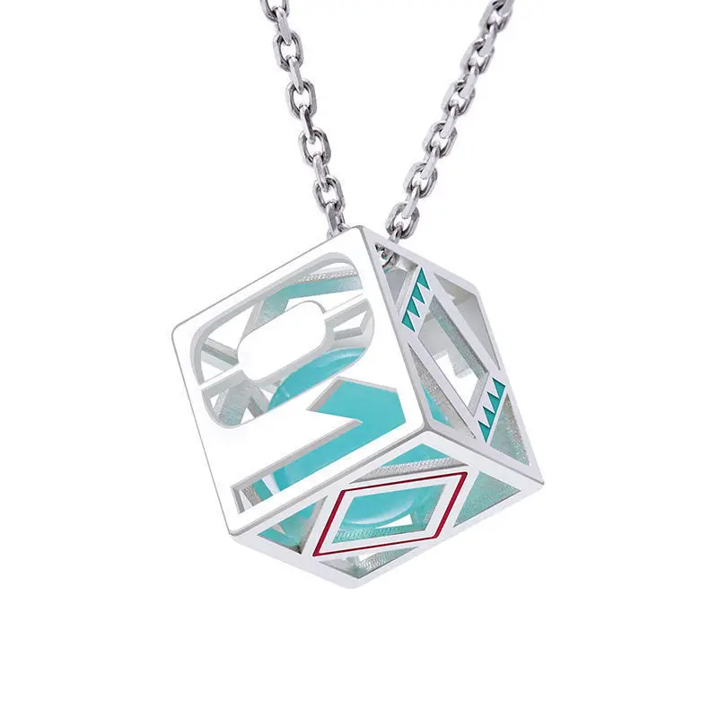 Hatsune Miku Necklace Rubik's Cube Gemstone Pendant Jewelry Anime Peripheral Ins Internet Celebrity