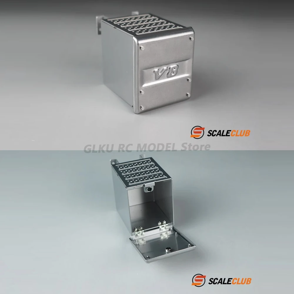 

Scaleclub PQG-MN-6 for Tamiya 1/14 RC tractor truck dump truck model toy Euro 6 exhaust pipe tool box metal upgrade parts