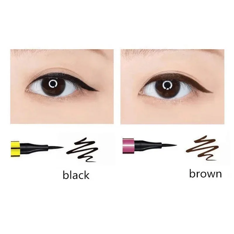 Liquid Eyeliner Quick-Dry Waterproof Eyeliner Pencil Long-Lasting Black Coffee Liquid Eye Liner Pen Makeup Cosmetics Tool Beauty