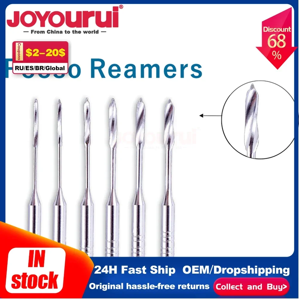 1 Pack(6pcs) Dental Peeso Reamer 28mm Endodontic Reamers Drill Burs Endo Files Engine Use Dentist Materials Cleaning Tools