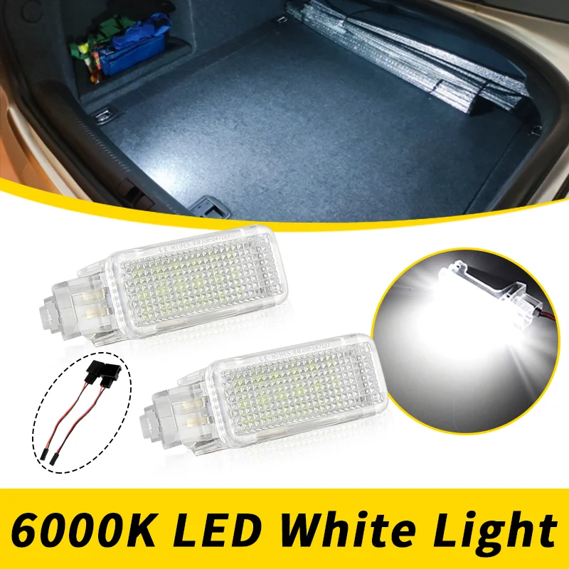 2x For Audi A3 A6 C6 C7 A4 B5 B6 B7 B8 A5 R8 TT Q5 Q7 Q3 A1 A8 S3 LED Footwell Under Courtesy Light Luggage Trunk Glove Box Lamp