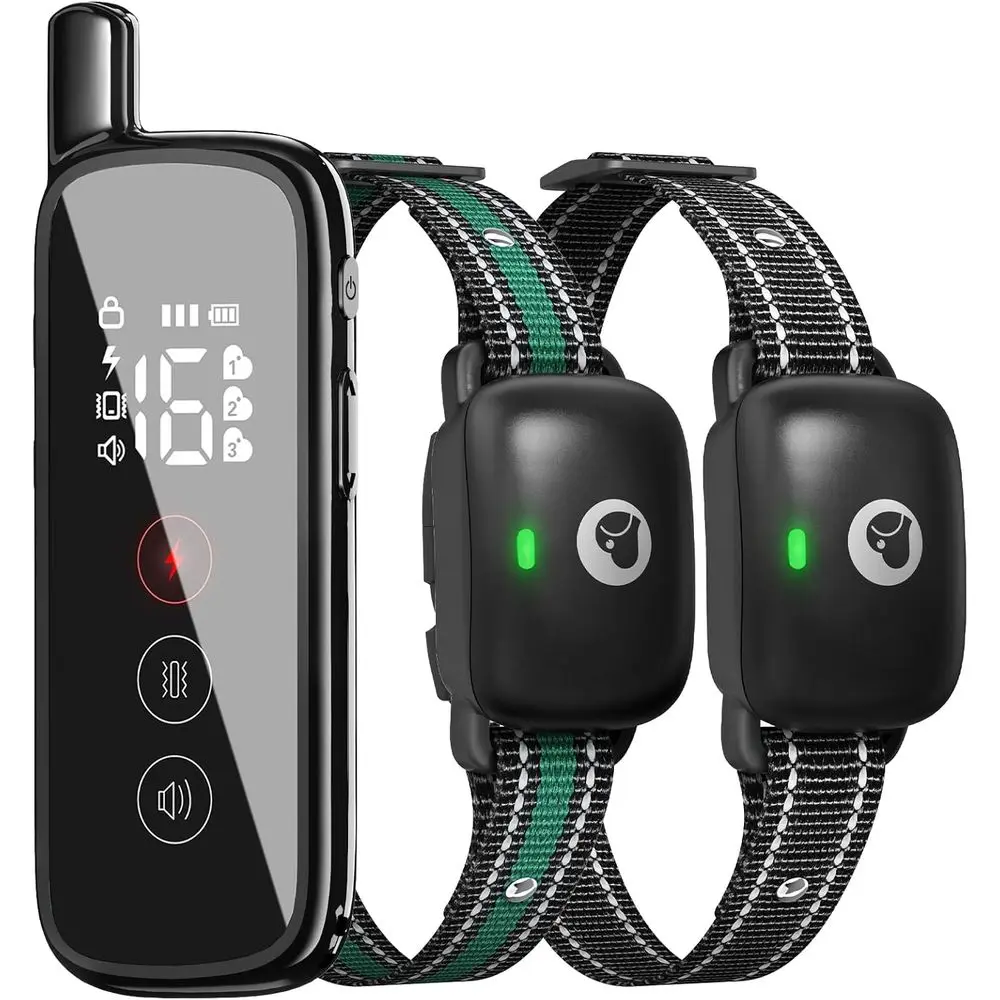 

Rechargeable Waterproof Electric Dog Training Collar with 2600T Remote Range, 3 Training Modes and Security Lock for All Breeds