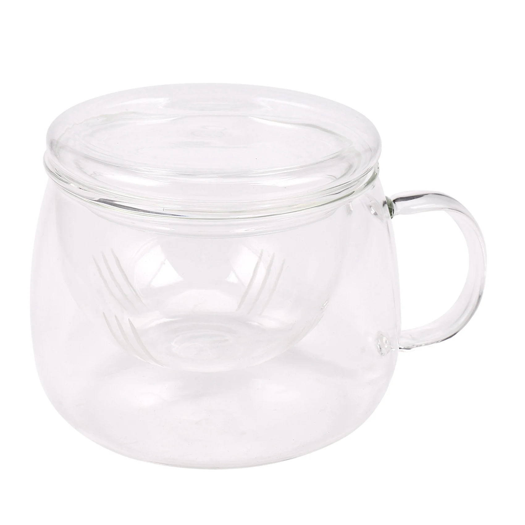 ABMH-2X 3 In 1 Set Clear Heat Resistant Tea Coffee Cup With Tea Infuser Filter Lid Use For Home Office