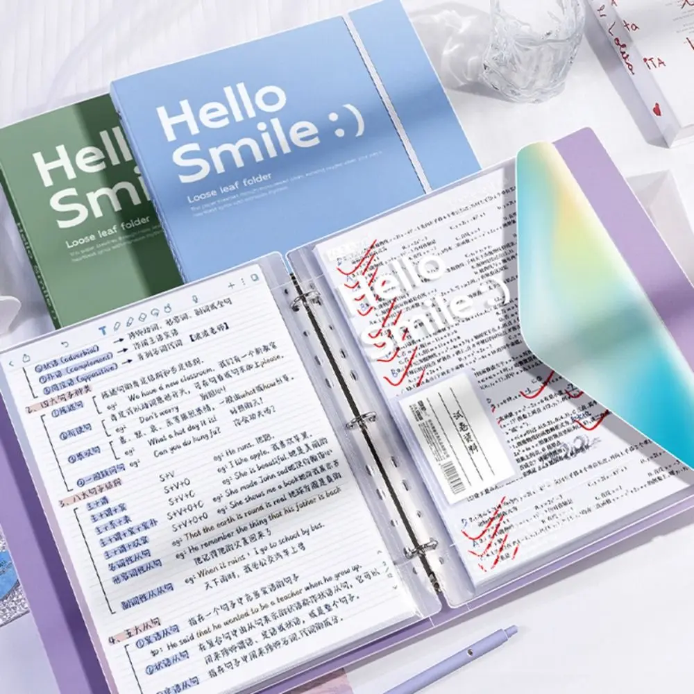 Simple Loose Leaf A4 File Folder Transparent Detachable Exam Paper Storage Bag Students Stationery File Bag Students
