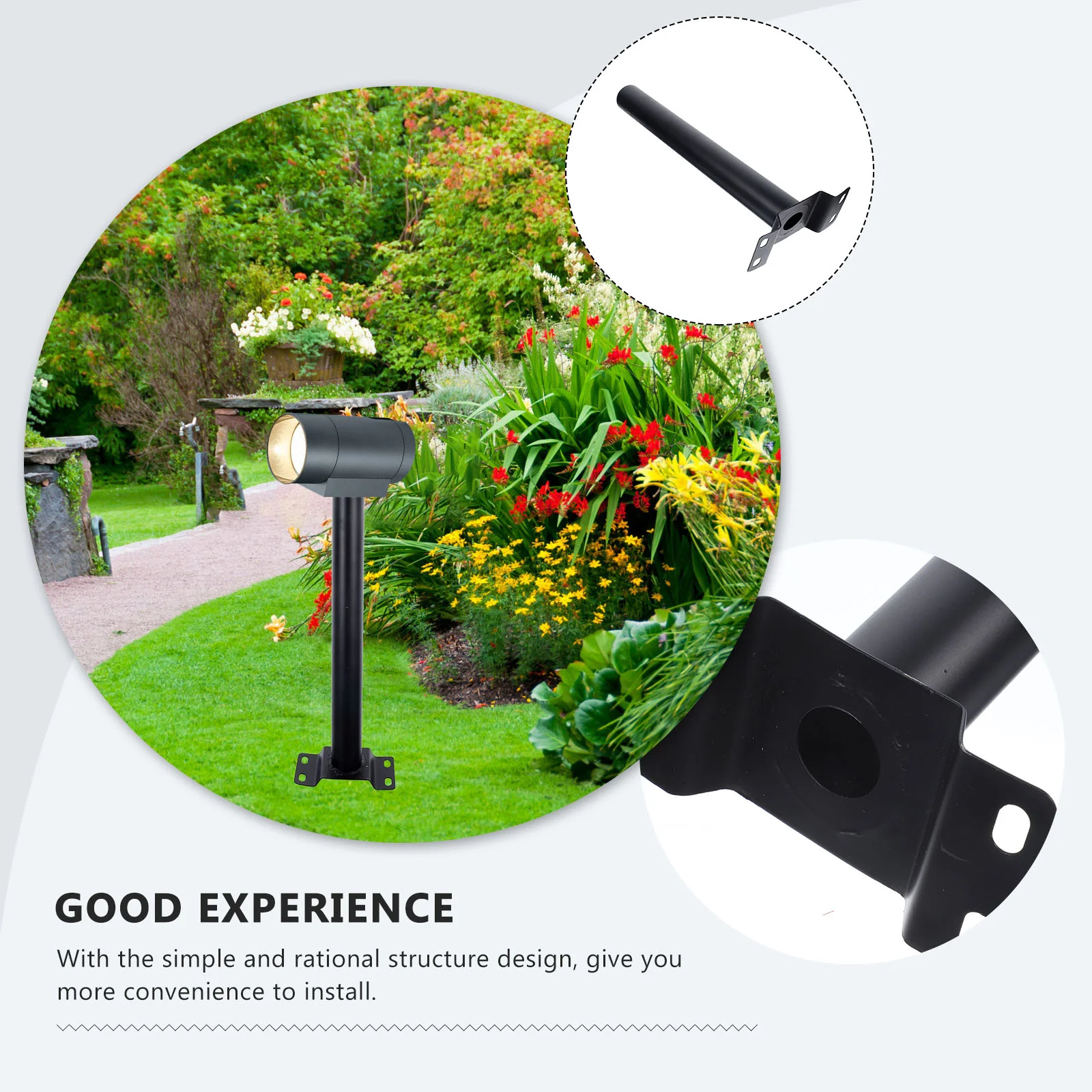 Solar Street Light Bracket Lamp Parts Outdoor Fixtures Wall Mount Power Lights for Outdoors Mounting Pole Fixing Metal