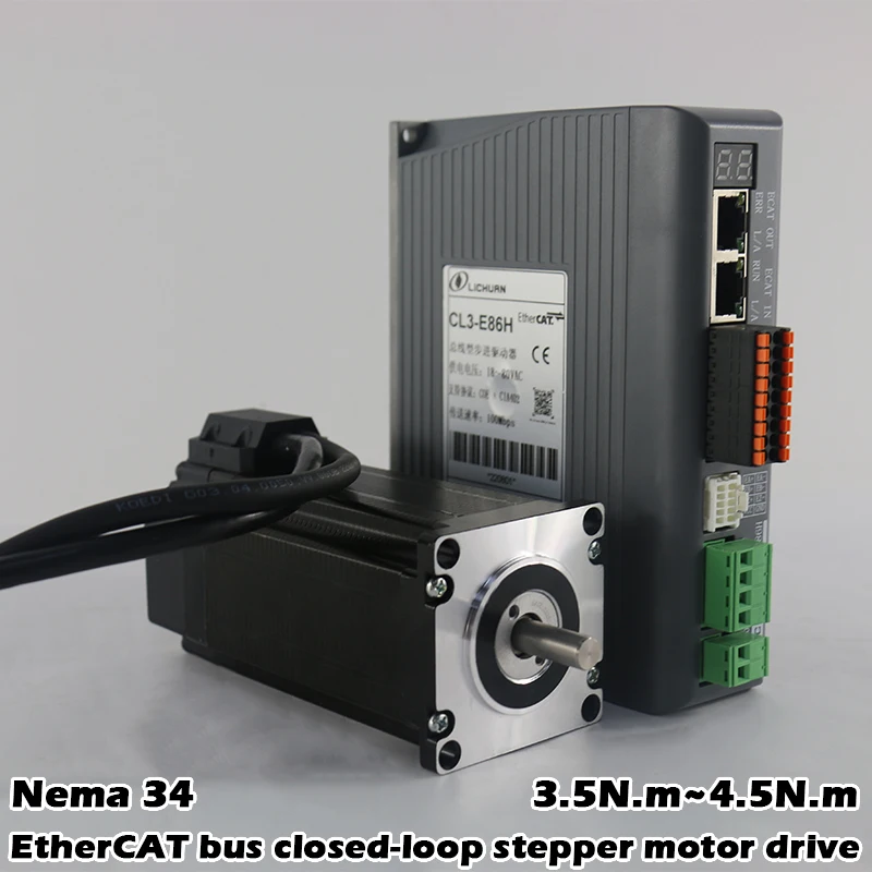 Lichuan Nema 34 3.5N.M~4.5N.M 2 Phase EtherCAT Closed-loop Stepper Motor Driver Kit Cnc CL3-E86H DC24V~110V AC18V~80V Machine 3D