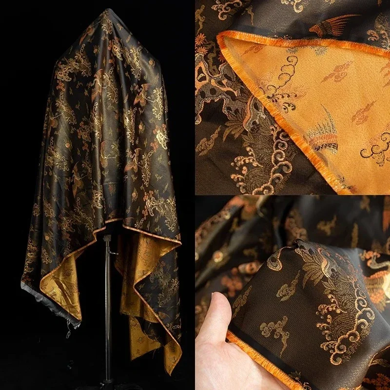 Flower Bamboo Imitation Song Brocade Fabric Weaving Brocade Sewing Vest Jacket Hanfu Jacquard Skirt Design Fabric