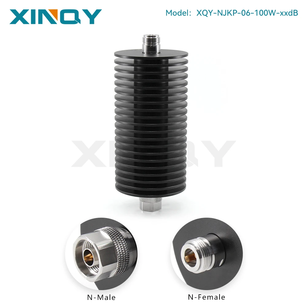 XINQY High-power 100W DC-6GHz RF Coaxial Attenuator N-JK Low VSWR 50 Ohm