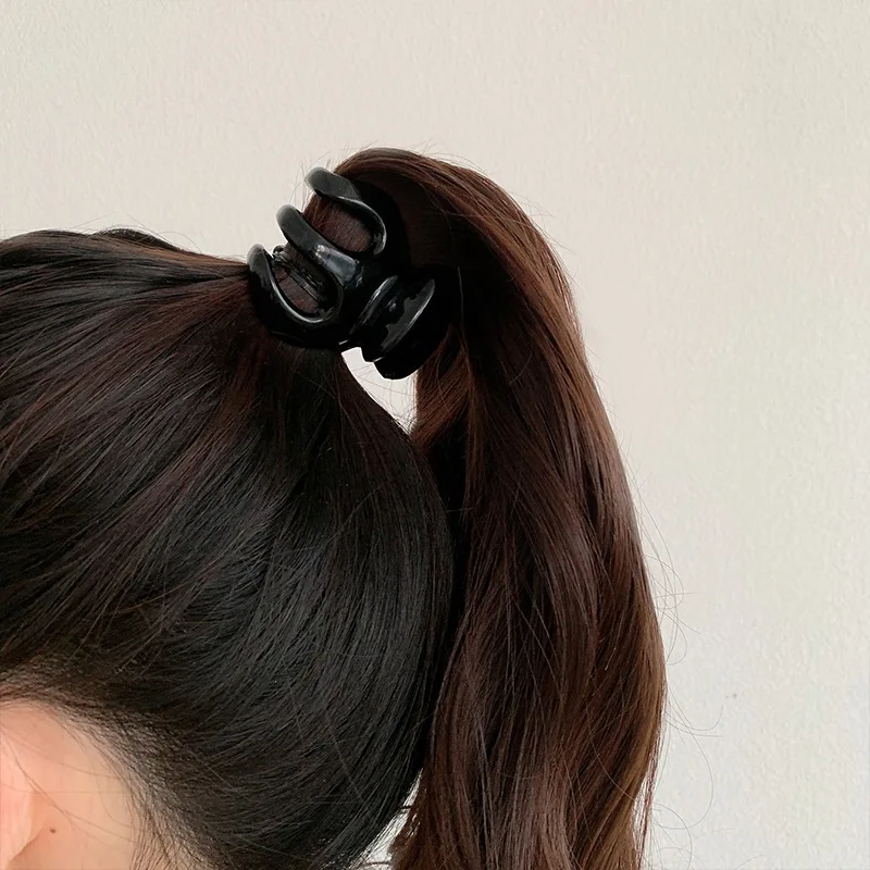 New Pumpkin Grab Clip High Ponytail Fixed Artifact Hairpin Female Back Head Frosted Hairpin Grab Clips Anti-Sagging Claw Clip