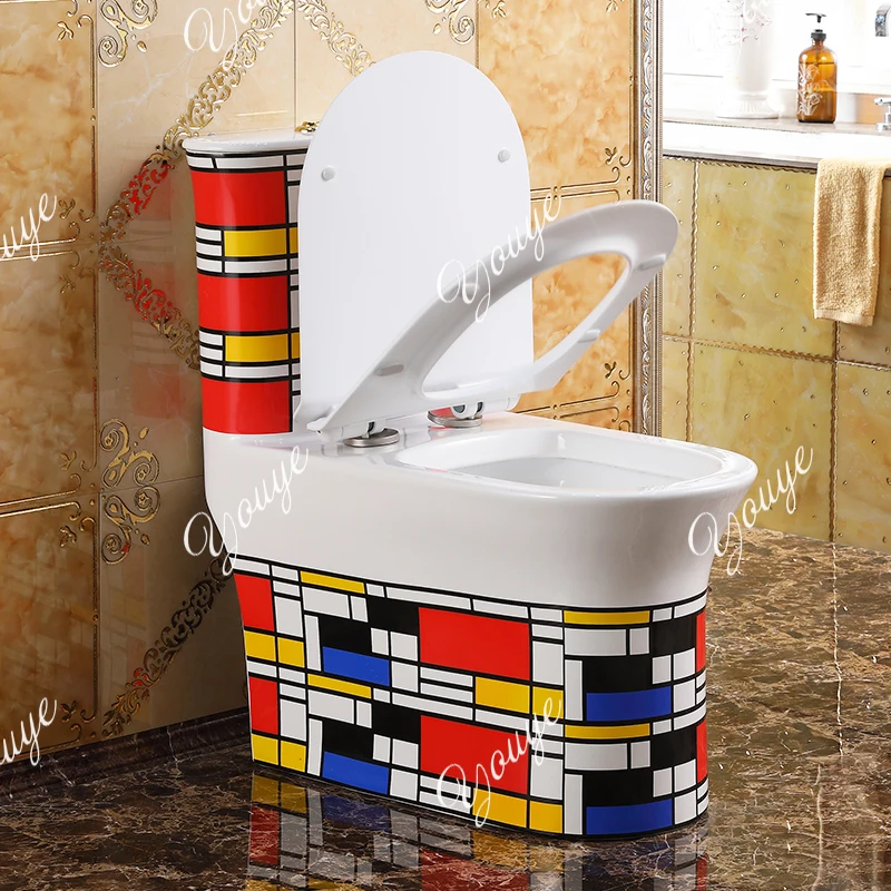 European-style water pump color gold toilet, super swirl type water-saving deodorant toilet, personalized color ceramic toilet
