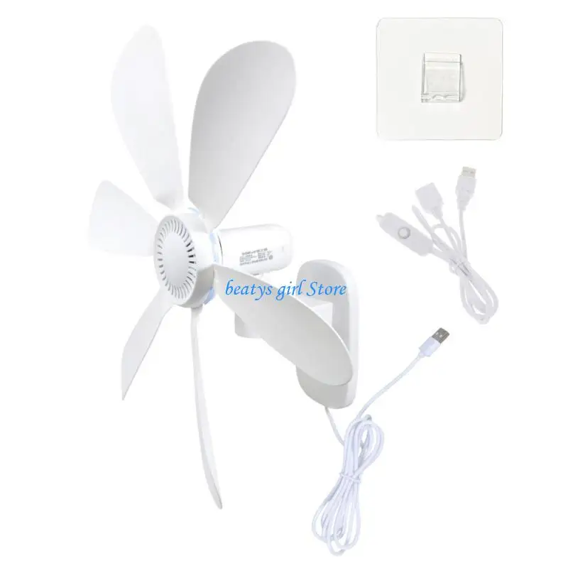 C7AB Năng lượng hiệu quả 5V Tường USB gắn quạt làm mát có thể tháo rời dễ dàng để làm sạch hoàn hảo để lưu thông không khí phòng